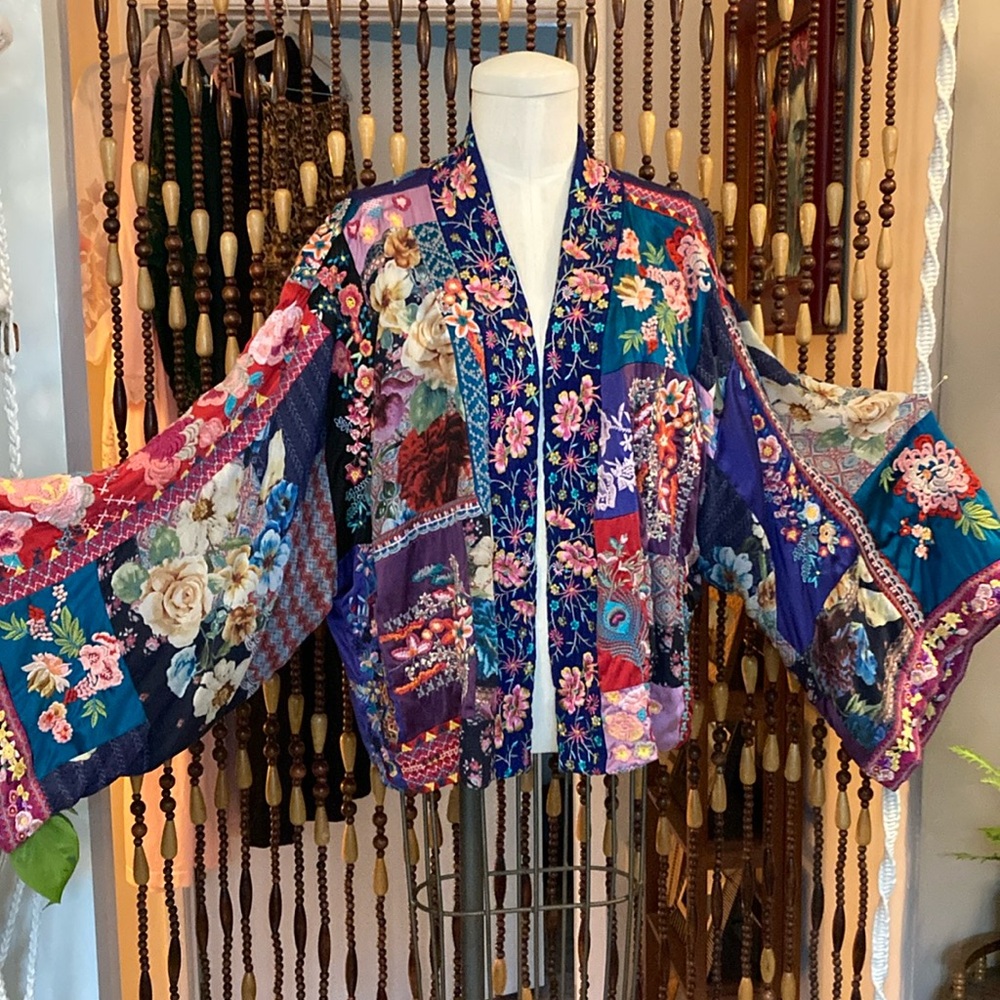 Johnny Was embroidered duster jacket kimono